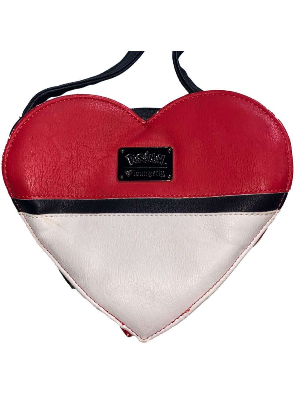 Women's Loungefly Pokemon Poke Ball Heart Crossbody Bag Red White RETIRED - Picture 4 of 11
